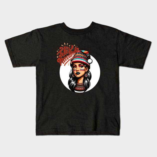 Feliz Navidad Kids T-Shirt by JT Digital